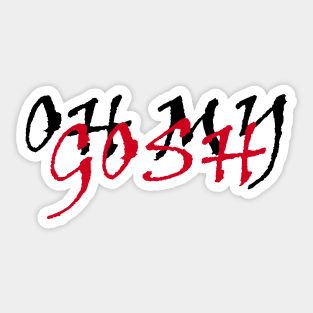 OH MY GOSH BLACK AND RED - MINIMALIST Sticker